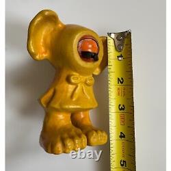 Vintage Arrow Industries Edward Mobley Cyclops Rubber Figure Toy Yellow Orange