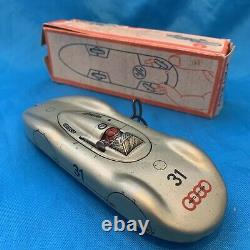 Vintage Auto Union (Audi) Toy Race Car #3 1930s Wind-Up With Box & Key TESTED