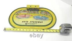 Vintage Automatic Toy Co. Auto Speedway With 2 Cars Untested No Winding Key