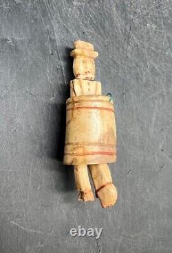 Vintage Barrel Man Figurine Folkart Funny Souvenir Toy Gift Wooden Hand Carved