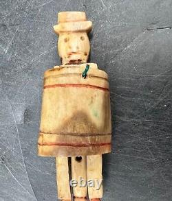 Vintage Barrel Man Figurine Folkart Funny Souvenir Toy Gift Wooden Hand Carved