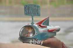 Vintage Battery Atom Rocket 7 Antenna MT Trademark Litho Tin Toy, Japan