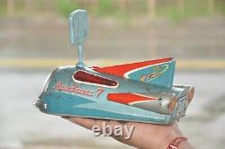 Vintage Battery Atom Rocket 7 Antenna MT Trademark Litho Tin Toy, Japan