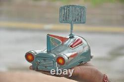 Vintage Battery Atom Rocket 7 Antenna MT Trademark Litho Tin Toy, Japan
