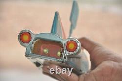 Vintage Battery Atom Rocket 7 Antenna MT Trademark Litho Tin Toy, Japan