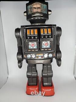 Vintage Battery Black Robot Tin Toy, Japan, 1960s, Battery Operated