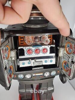 Vintage Battery Black Robot Tin Toy, Japan, 1960s, Battery Operated