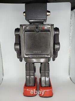 Vintage Battery Black Robot Tin Toy, Japan, 1960s, Battery Operated