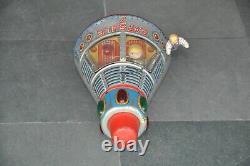 Vintage Battery MT Trademark Capsule 7 Litho Spacecraft Tin Toy, Japan