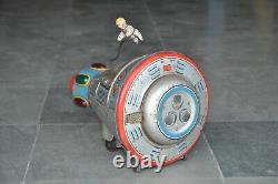 Vintage Battery MT Trademark Capsule 7 Litho Spacecraft Tin Toy, Japan