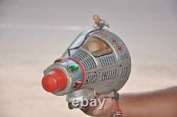 Vintage Battery MT Trademark Capsule 7 Litho Spacecraft Tin Toy, Japan