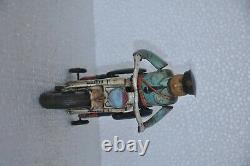 Vintage Battery MT Trademark Police Litho Motorcycle Rider Tin Toy, Japan