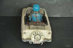 Vintage Battery Police No. 3 Litho Jeep/Car Tin Toy, Japan
