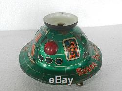 Vintage Battery Space Patrol X 17 Saucer Ship Tin Toy, Japan