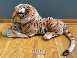 Vintage Best Made Toys Limited Large Realistic Tiger & Cub Stuffed Animal 30