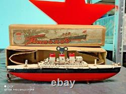 Vintage Boat Ship Wind Up'kuibyshev Parahod Toy Soviet Cccp Orig. Box And Key