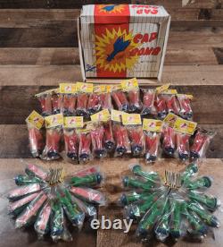Vintage Box Of 48 1960s Bee Cap Bomb Toys Missles Shaped Brand New Complete Rare