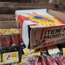 Vintage Box Of 48 1960s Bee Cap Bomb Toys Missles Shaped Brand New Complete Rare