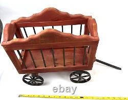 Vintage Broyhill Wooden Circus Wagon Cars Large Giraffe Clown Wood Cast Iron Set