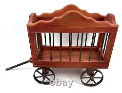 Vintage Broyhill Wooden Circus Wagon Cars Large Giraffe Clown Wood Cast Iron Set