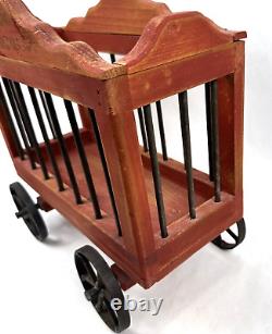 Vintage Broyhill Wooden Circus Wagon Cars Large Giraffe Clown Wood Cast Iron Set