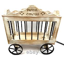 Vintage Broyhill Wooden Circus Wagon Cars Large Giraffe Clown Wood Cast Iron Set