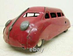 Vintage Buddy L Scarab Pressed Steel Wind Up Car