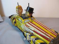 Vintage Bump & Go Tin Wind-up Charlie McCarthy and Mortimer Snerd Car 1939