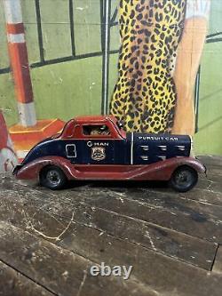 Vintage C. 1930 Marx Wind Up G-man Pursuit Car Gangster Police Wyandotte Rare