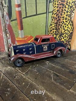 Vintage C. 1930 Marx Wind Up G-man Pursuit Car Gangster Police Wyandotte Rare