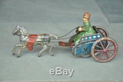 Vintage C. K Trademark Litho Horse Cart Wind Up Tin Toy, Japan
