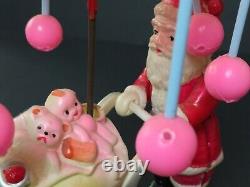 Vintage Celluloid Santa & Cart Wind Up Toy Japan