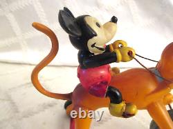 Vintage Celluloid-mickey Mouse On Pluto-wind-up Antique Toy-japan-wdp-disney 6