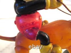 Vintage Celluloid-mickey Mouse On Pluto-wind-up Antique Toy-japan-wdp-disney 6