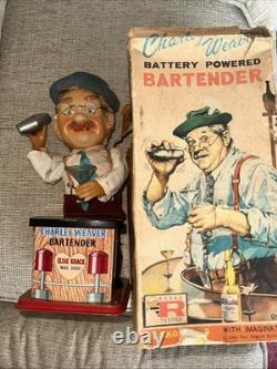 Vintage Charley Weaver Bartender Battery Operated Toy With Box