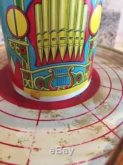 Vintage Chein & Company Tin Mechanical Wind -Up Toy Playland Merry-Go-Round