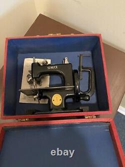 Vintage Child's Singer Sewing Machine with Case and Instructions