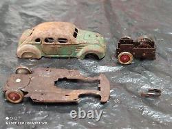 Vintage Chrysler Airflow Toy Car Prewar 1935'my Friends' Wind Up Japan Parts