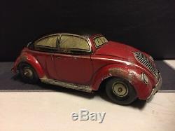 Vintage Cko Kellermann Tin Wind-up Tin Car Convertible Flip Top Vw Volkswagen