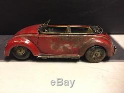 Vintage Cko Kellermann Tin Wind-up Tin Car Convertible Flip Top Vw Volkswagen