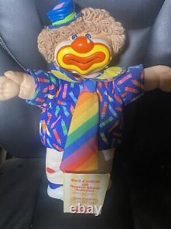 Vintage Clown Cabbage Patch Doll With Birth Certificate And Display Case