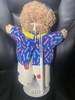 Vintage Clown Cabbage Patch Doll With Birth Certificate And Display Case