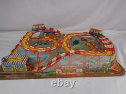 Vintage Coney Island Ohio Art Technofix Tin & Plastic Wind-Up Roller Coaster