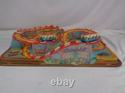 Vintage Coney Island Ohio Art Technofix Tin & Plastic Wind-Up Roller Coaster