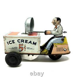 Vintage Courtland Ice Cream Scooter Windup w Bell U. S. A. 1930s