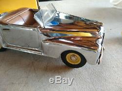 Vintage Cromato Chrome Marchesini MLB Italy Ford Fordor Tin Wind Up Toy Car