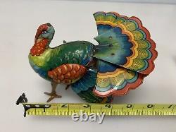 Vintage DRGM Tin Wind-Up Turkey Ges GESHUTZT Made In Germany D. R. G. M