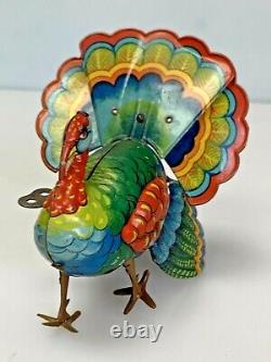 Vintage DRGM Tin Wind-Up Turkey Ges GESHUTZT Made In Germany D. R. G. M