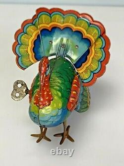 Vintage DRGM Tin Wind-Up Turkey Ges GESHUTZT Made In Germany D. R. G. M