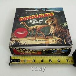 Vintage Dinosaurs Rubber Toy Hong Kong Full Store Display Box 70s 60s Miniature